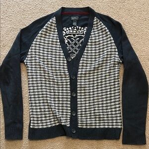 Buffalo David Bitton Men's V-Neck Sweater in Black and Cream